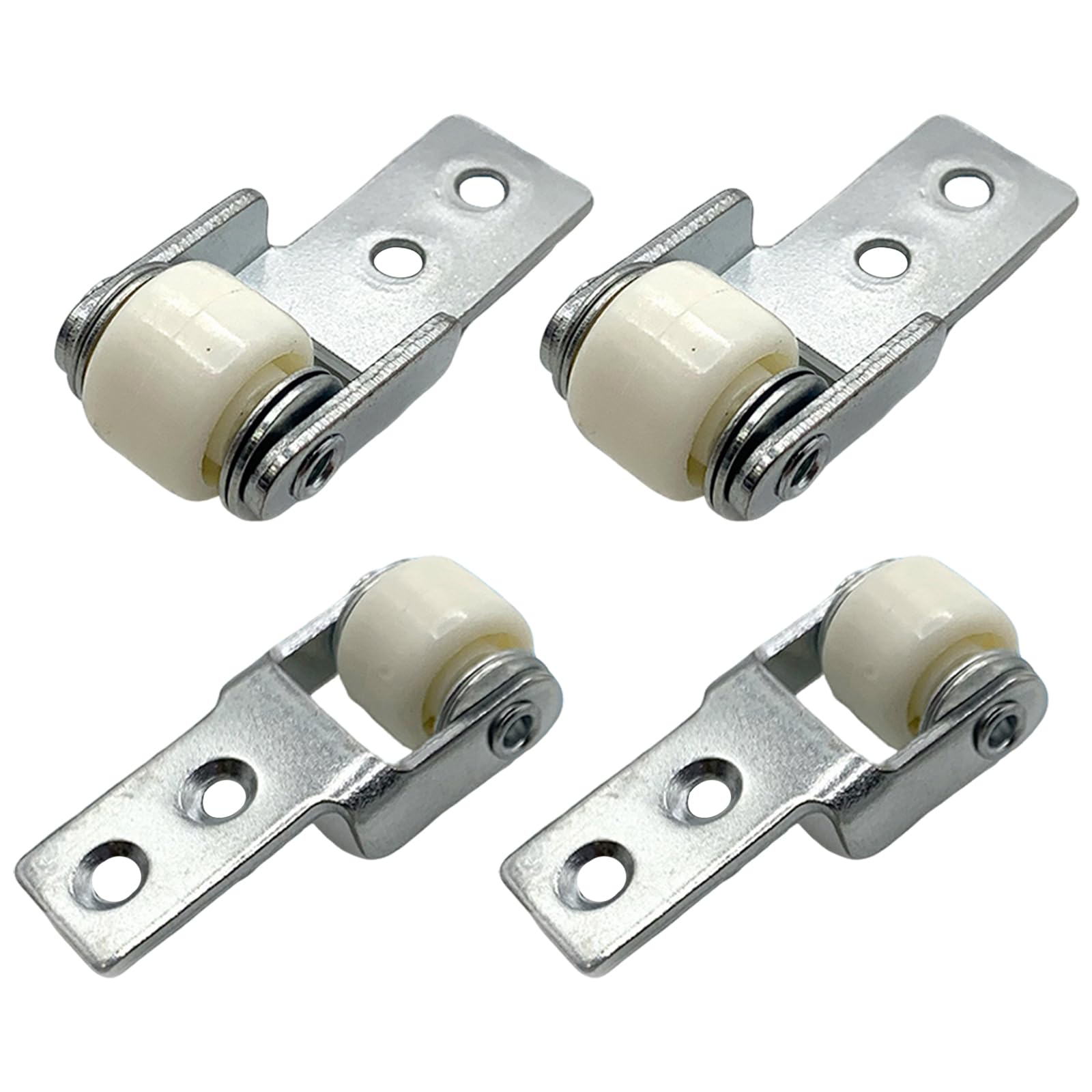 ZenithQuest 4 Pack 15mm Sliding Door Track Guide Wheels, Plastic Metal Replacement Roller Wheels for Wardrobe Closet Cabinet Cupboard Sliding Furniture Doors