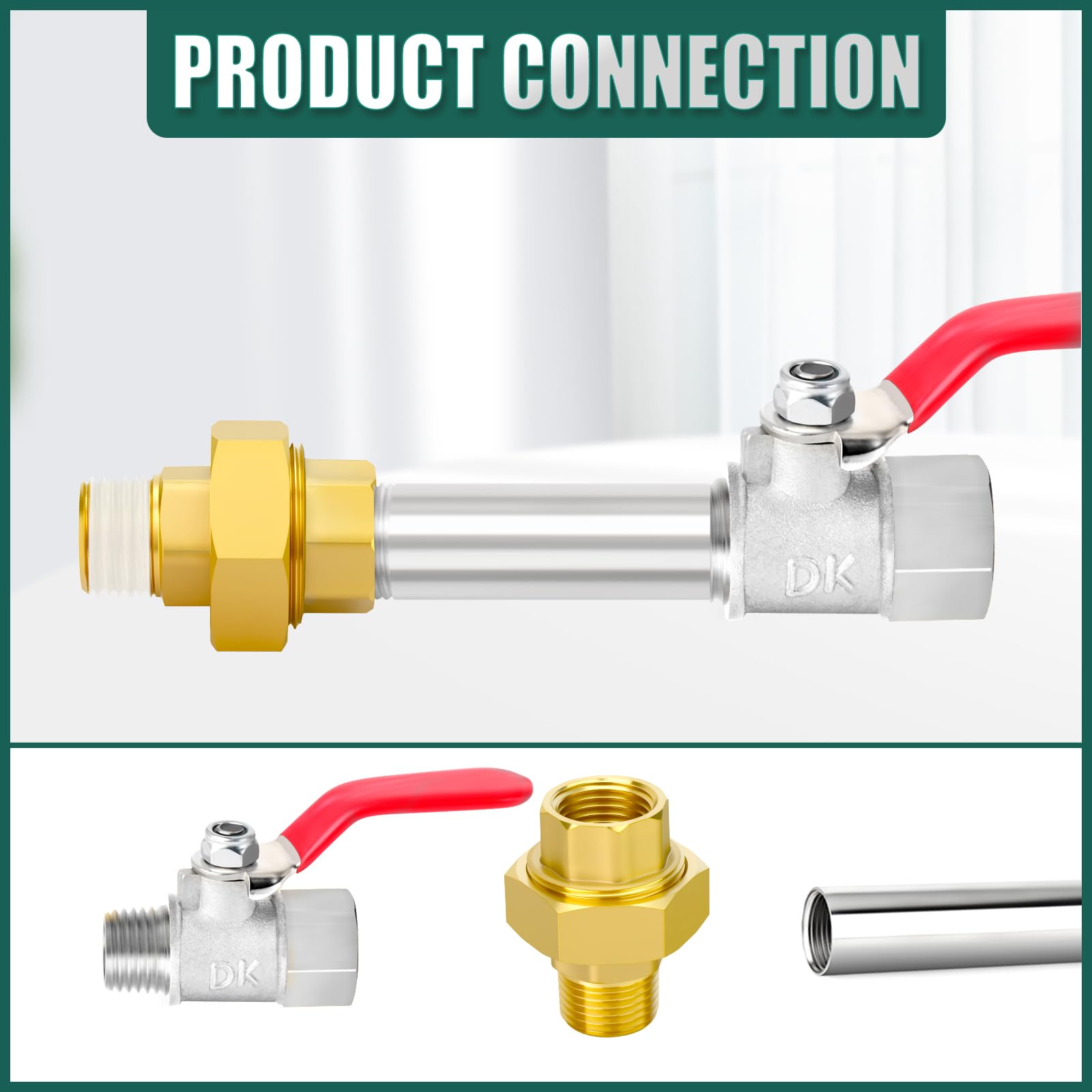 2 raccordi in ottone, 1" NPT maschio x 1" NPT femmina | Giunto per tubo fuso per carburante/aria/liquido/olio/gas