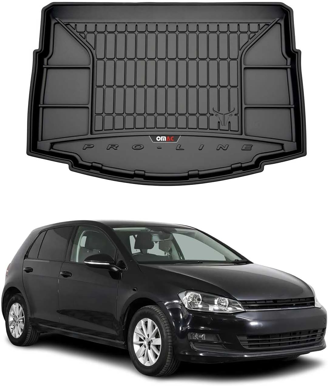 OMAC Premium Floor Mats & Cargo Liner for VW Golf Mk6 2010-2014 Black 5 Pcs Car Mats All Weather 3D Custom Fit Rubber Mat Waterproof Odorless TPE Floor Liners Laser Measured Non-Slip (Black)