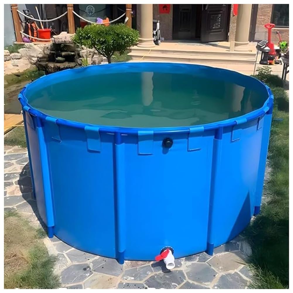 Grande piscina fuori terra pieghevole, telaio in acciaio per riporre l'acqua all'aperto, allevamento di pesci, bambini e animali domestici