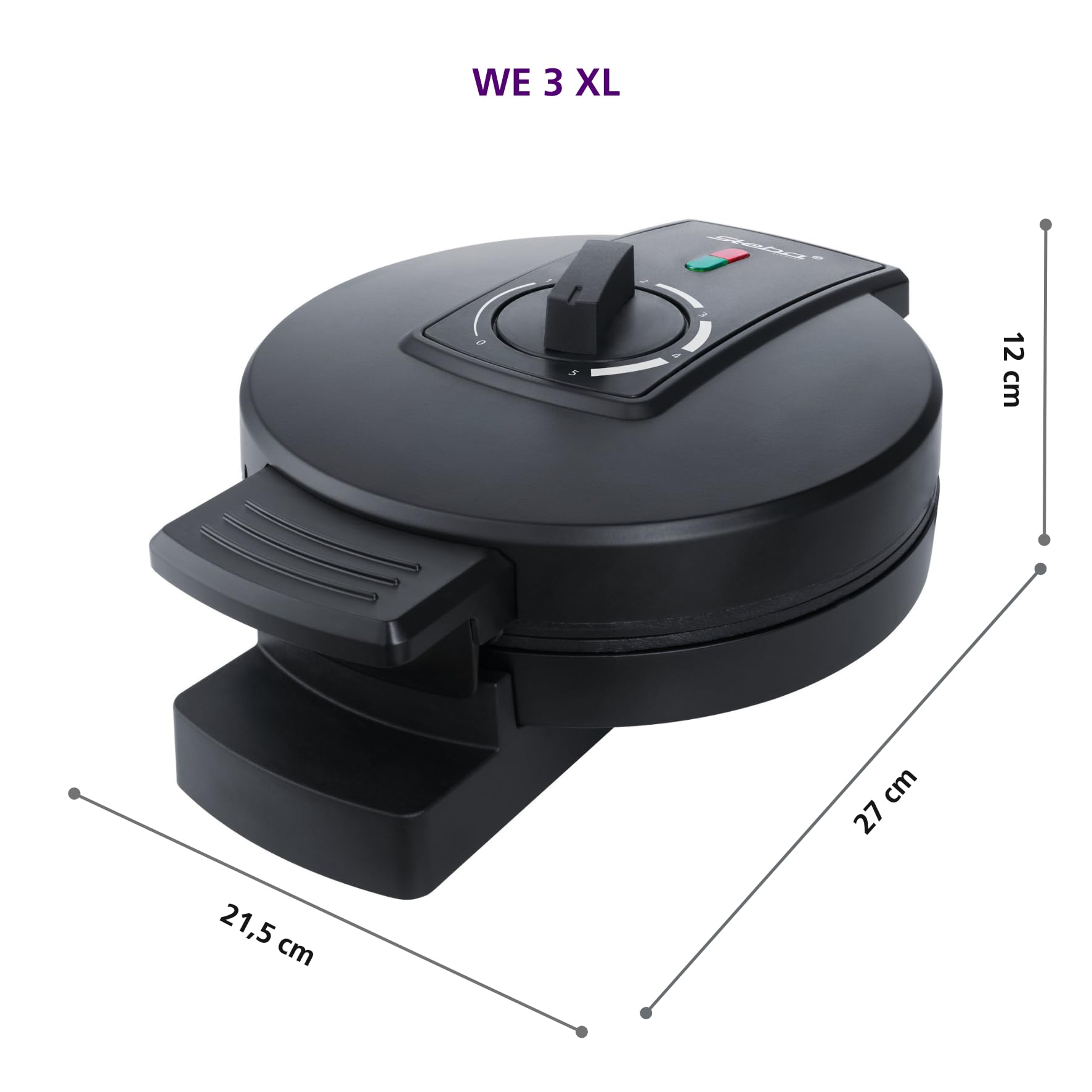 Steba XL gofrera con 18,5 cm de diámetro, gofrera para 5 gofres en forma de corazón, regulación continua de la temperatura, sin PFAS, WE 3