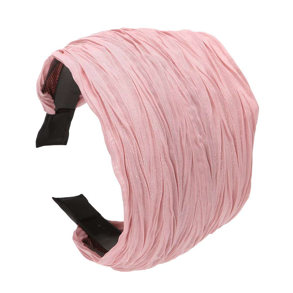 Loneedy, cerchietti per capelli larghi e rigidi, con dentini, design in tessuto a pieghe, per donne e ragazze, 3 pezzi