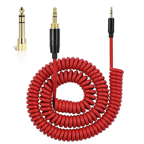 Saipomor NC700 Cable auxiliar de 0.098 in a 0.138 in y 0.250 in, cable de audio en espiral compatible con auriculares Bose QuietComfort 25 QC35