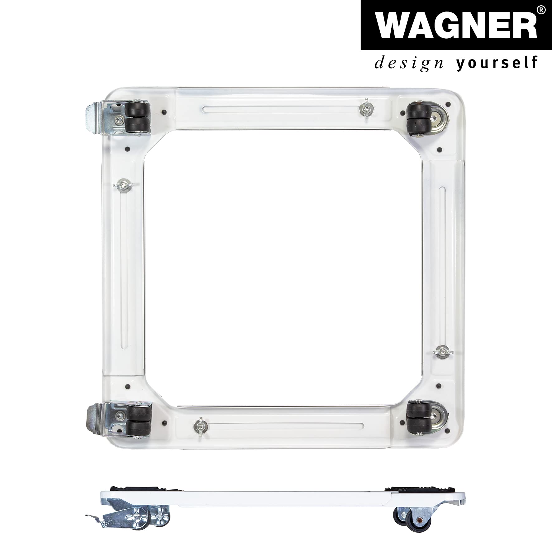 WAGNER Carrello da trasporto MM 1192 I 42-60 cm I superficie di carico regolabile in misura - per il trasporto di merci di diverse dimensioni I portata 150 kg I 2 freni I carico protetto - 20119201