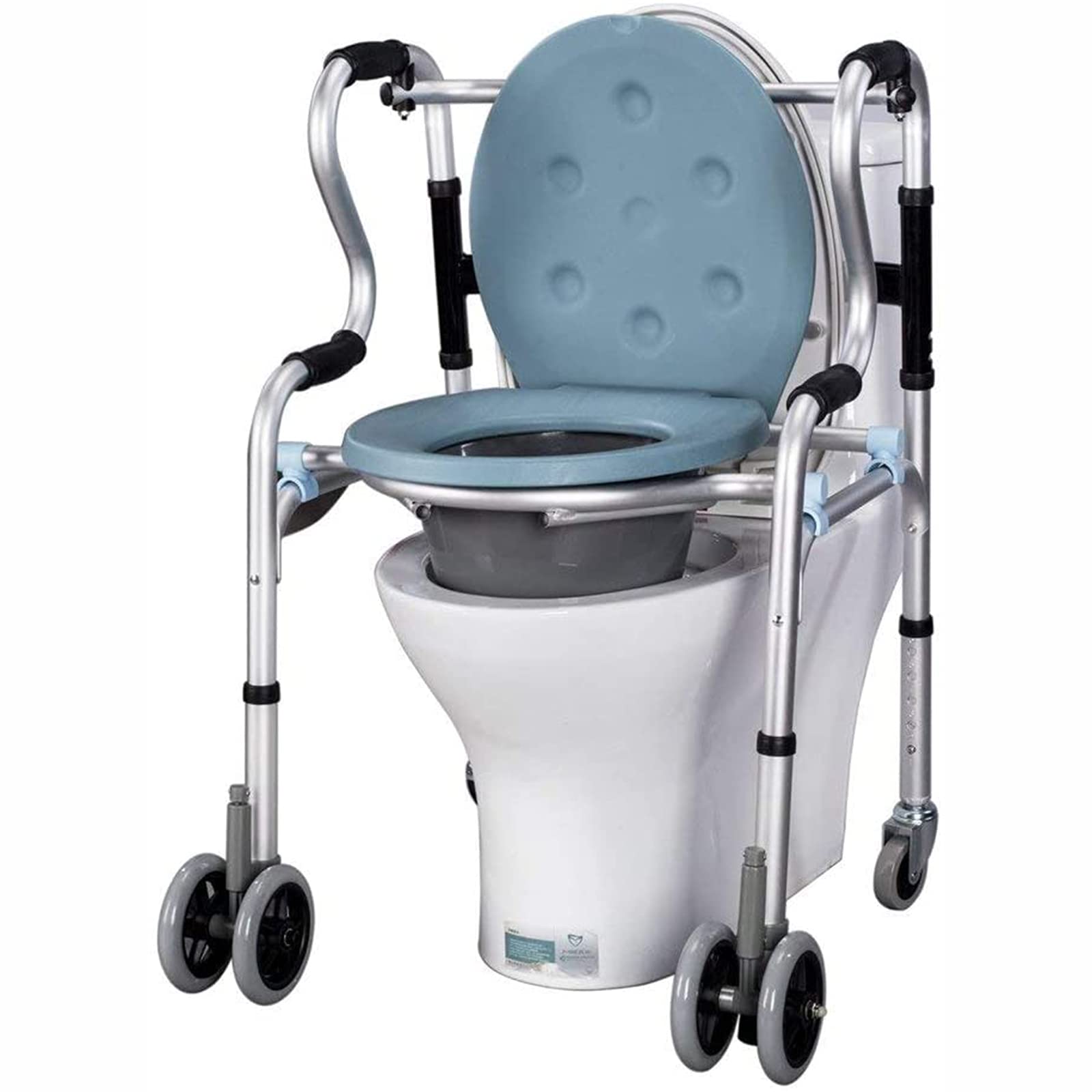 Buy Commode Chair and Padded Toilet Seat, Shower Chair with Wheels