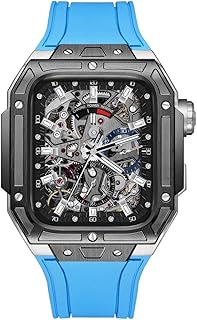 TWRQA Kit de modificação de luxo pulseira de relógio para Apple Watch 8 7 45 mm pulseira de aço para iWatch séries 8 7 45 mm pulseira de relógio acessórios de reposição com ferramenta