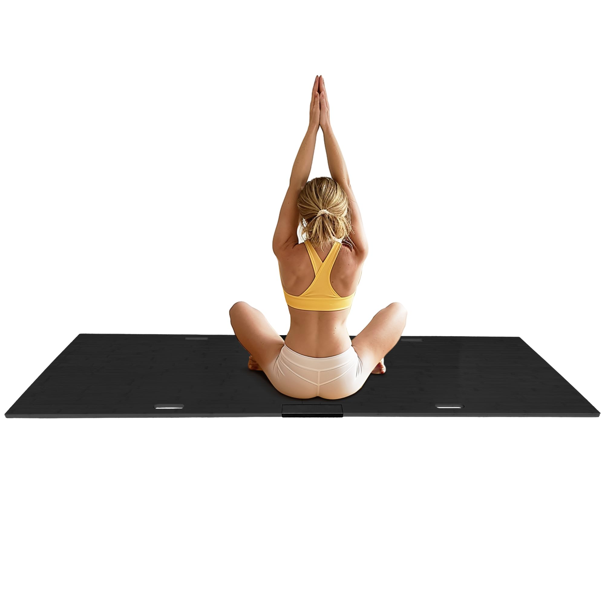 Yoga Mat Board for Carpet, Yoga Mat for Carpet, Grass, Uneven Surfaces (Black)