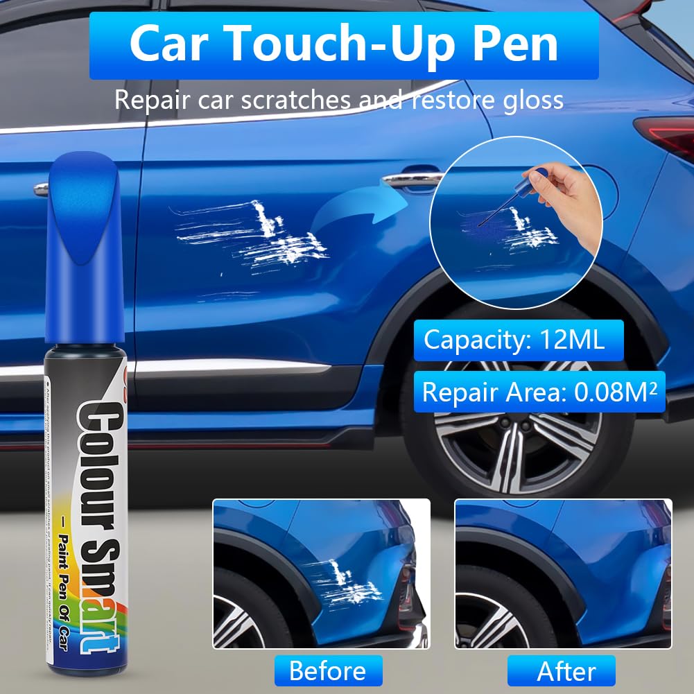 flintronic Penna Ritocco Vernice Auto 12 ml Blu Riparazione Graffi Carrozzeria