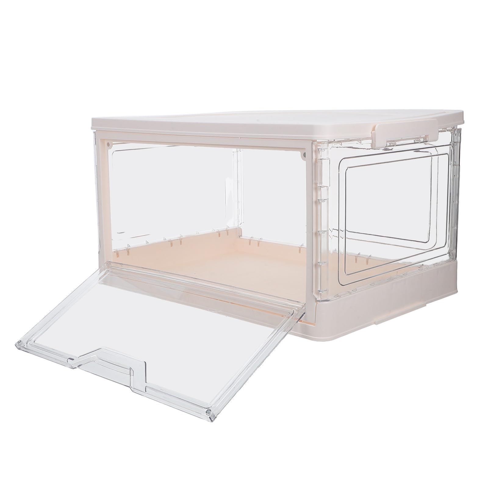 STOBAZA Transparente Stapelbare Kunststoffbox mit Magnetischer Tür und Deckel Stapelbarer Aufbewahrungsbehälter für Snacks und Medizin für Wohnzimmer und Arbeitszimmer