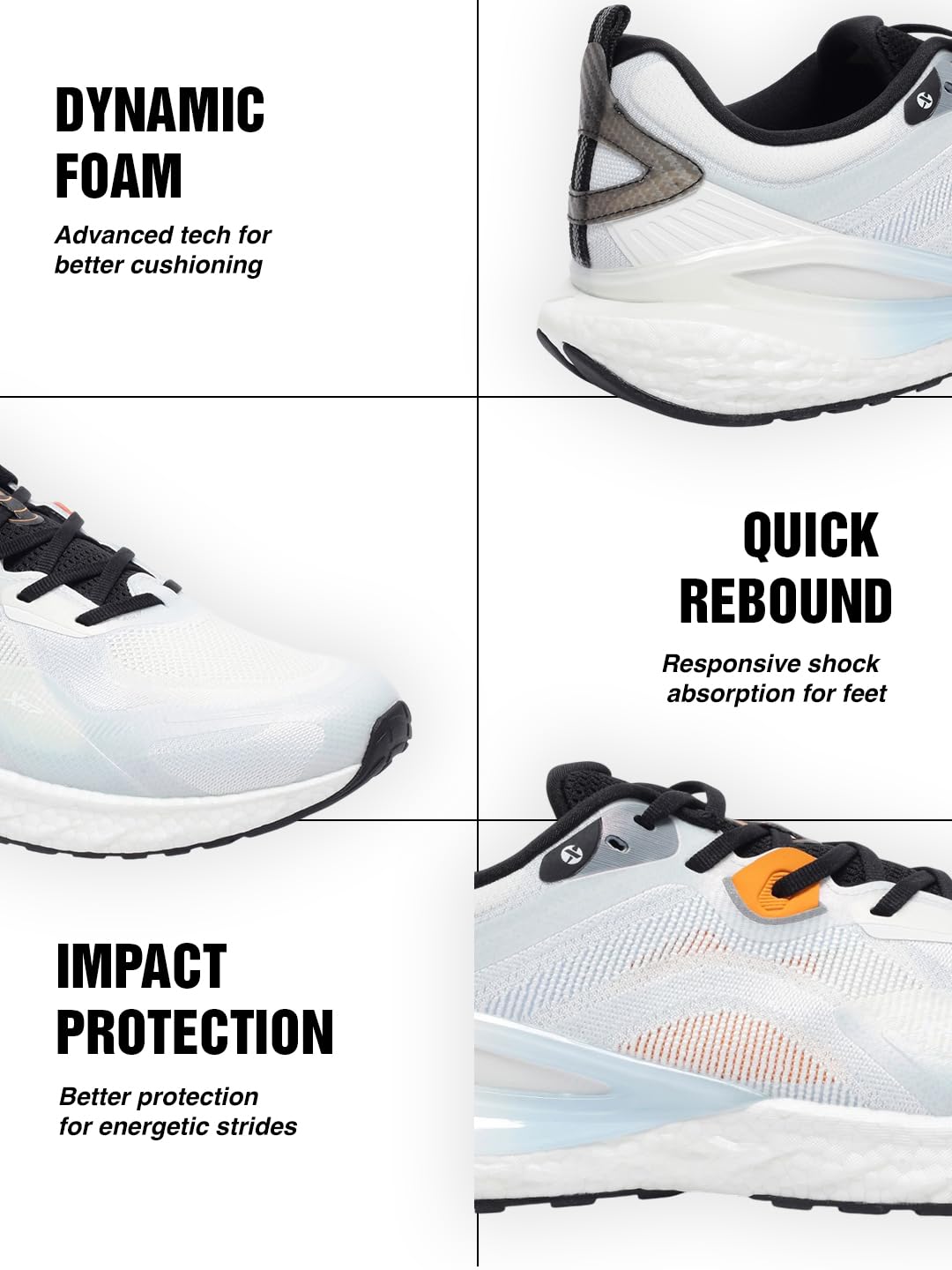 XTEP Canvas White,Wavy Blue Dynamic Foam Running Shoes for Men Euro- 41 1