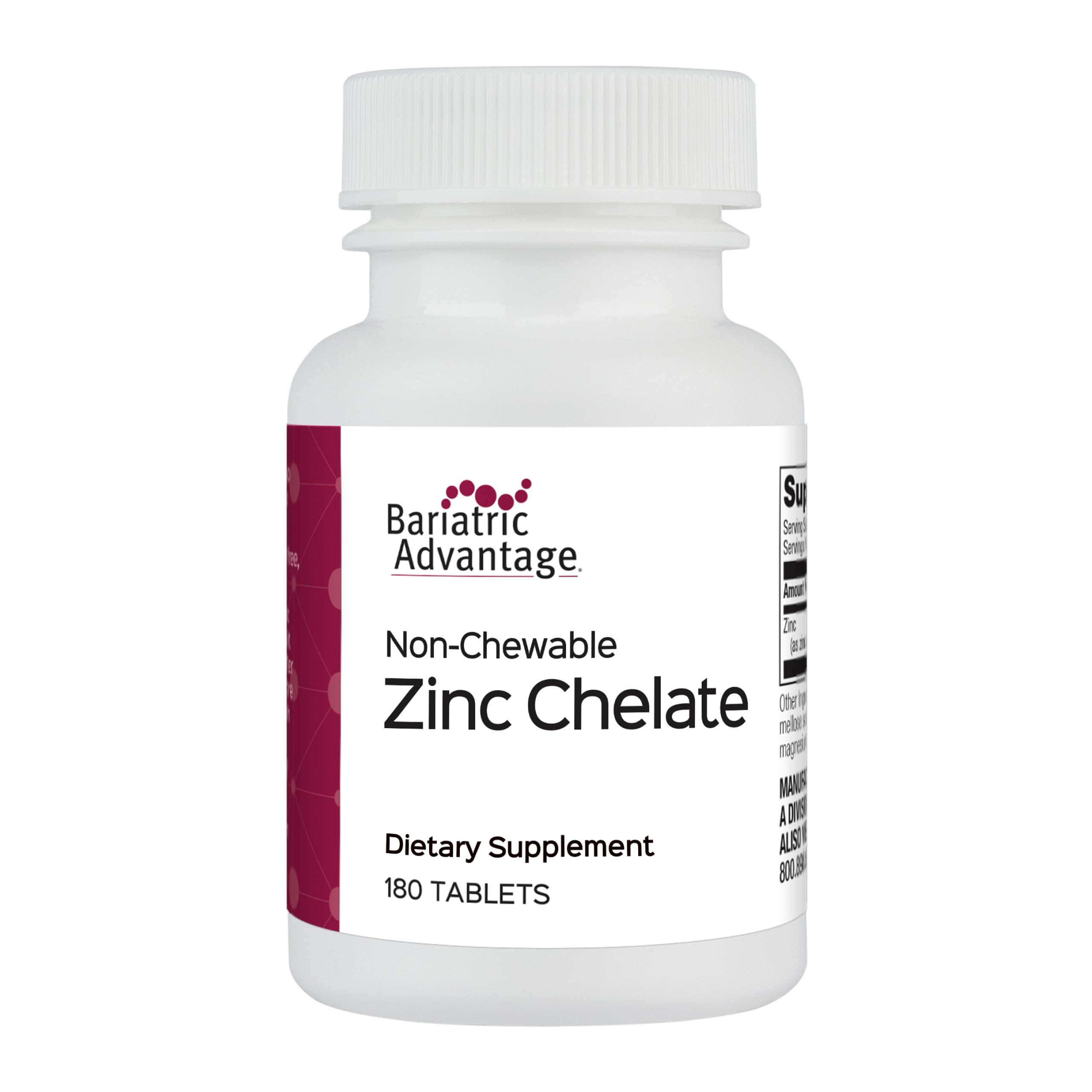 Bariatric Advantage Non Chewable Zinc Chelate, 180 Count