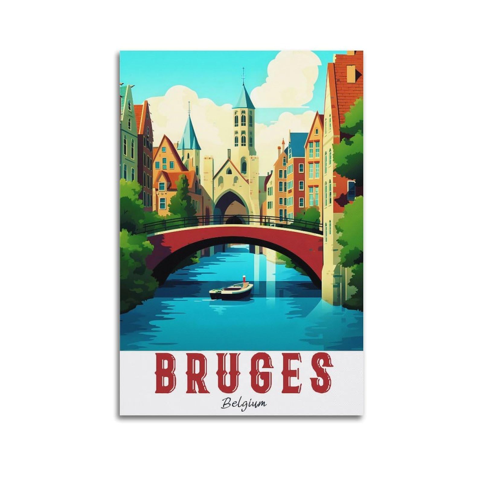 EZMLFA 5D Diamond Art Kits for Beginner,Bruges Belgium,Diamond Art Kits Gem Cross Stitch Easy Kits for Beginner Crystal Art Crafts Home Wall Decor 40x50cm