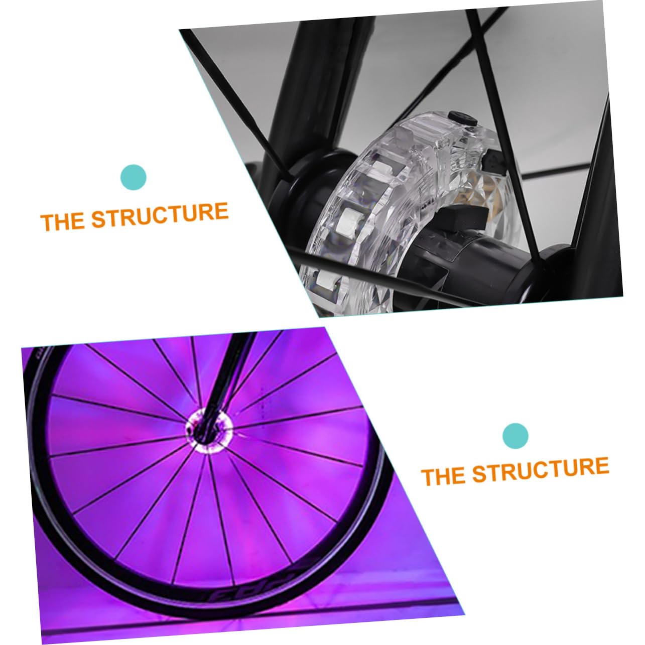 YARNOW 3pezzi per Ruote LED Ricaricabile USB e Resistente Urti Accessorio per Ciclisti Creativi e Sportivi per e
