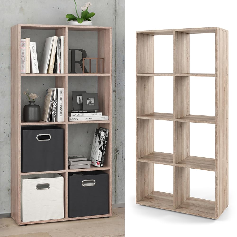 Vicco Raumteiler Scutum, Sonoma, 143 x 72 cm, zur Nutzung als Raumteiler oder offenes Bücherregal