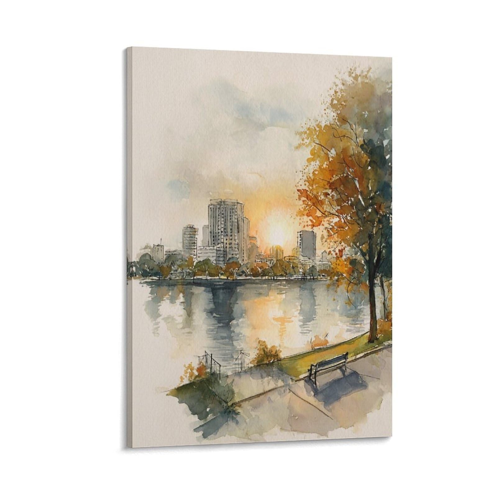LCYNNH Orlando Watercolor 24x36inch(60x90cm) Vintage Travel Poster Watercolor Canvas Art