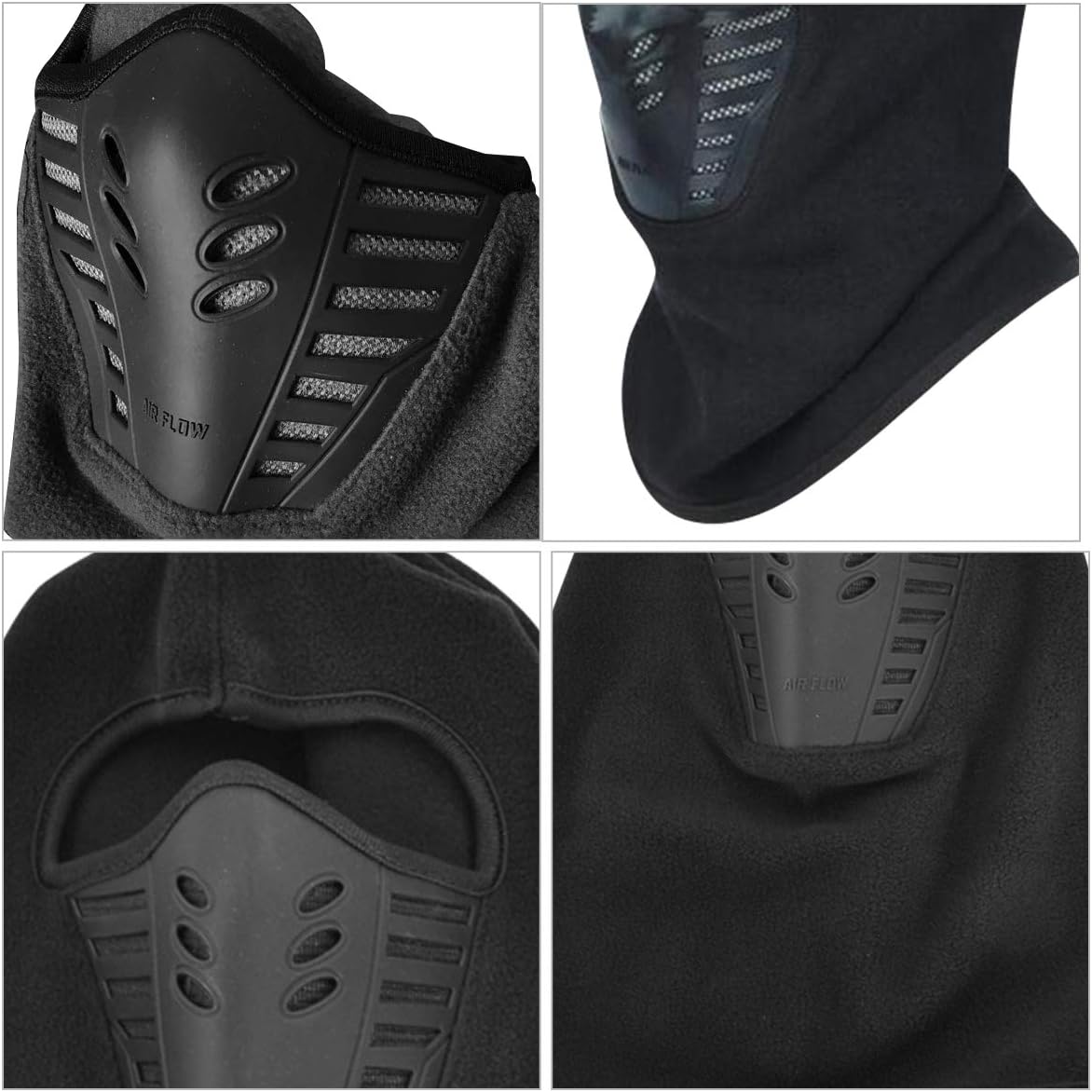 MASO Balaclava Face Mask-Winter Ski Mask Outdoor Riding Motorcycle Mask Ultimate Thermal Retention & Moisture Wicking Performance Soft Fleece Construction Black