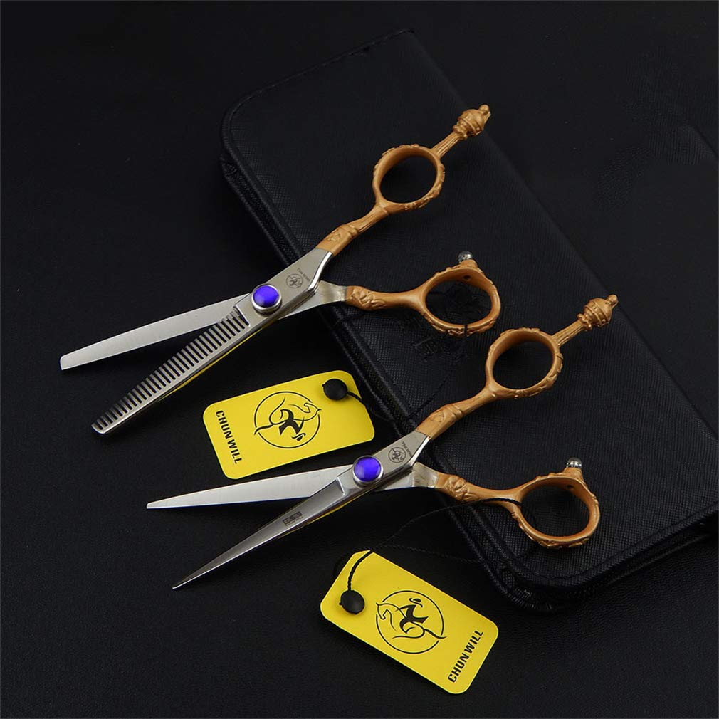 Barber Haarschneideschere Set 6 Inch, Haarscheren Und Effilierschere Edelstahl Styling-Werkzeug (Licht Und Sharp), Für Friseurbedarf, Home Use, Salon