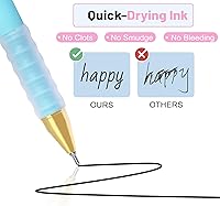 Vista 2 de 12 bolígrafos de escritura suave, bolígrafos de tinta negra de 0.039 pulgadas con agarre súper suave, bolígrafo retráctil de larga duración