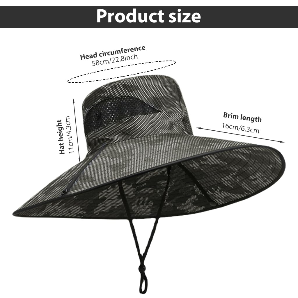 Gustave Sun Hat UPF50 Extra Wide Brim Adjustable Flip-Up Camouflage 1