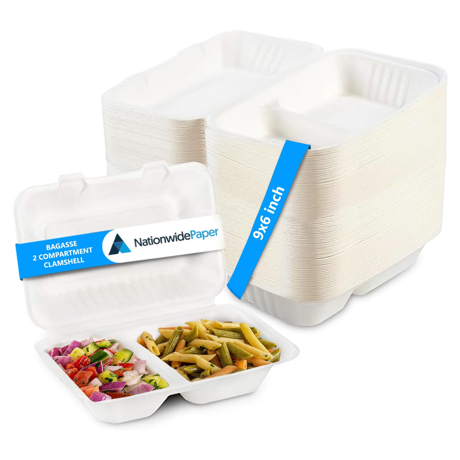 Scatola A Conchiglia 7x5 In Bagassa - Contenitore Biodegradabile Per Alimenti, Compostabile E Resistente Per Asporto - Foto 4