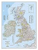 National Geographic: Britain and Ireland Classic Wall Map - Laminated (23.5 x 30.25 inches)...