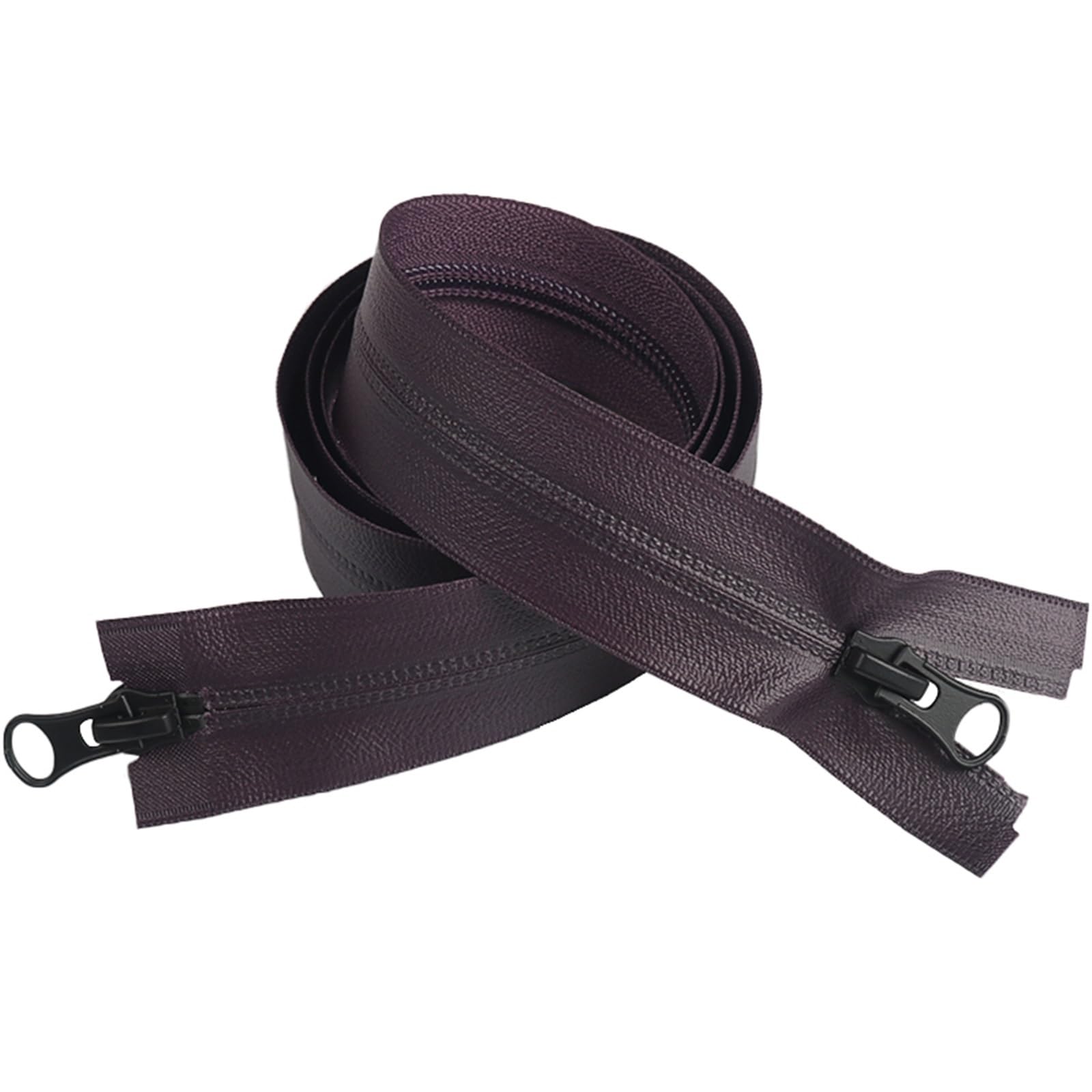 BTYQKZVPM Two Way Separating Zipper， Two Way Nylon Zipper For Down Windbreakers Seamless Invisible(Purple-100cm)
