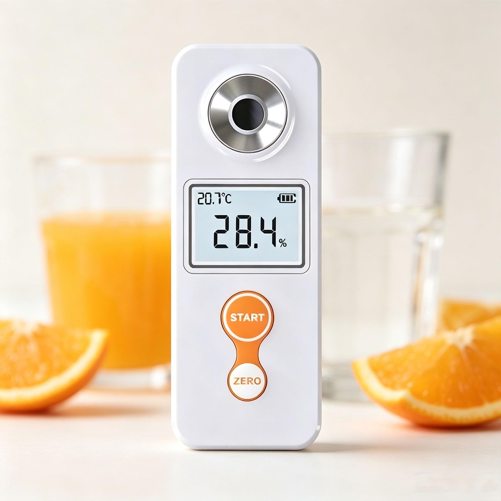 Tester Cukru Owocowego, Cyfrowy Refraktometr 0-53% Z Podświetlanym Wyświetlaczem Lcd, Precyzja ±0,5%, Automatyczna Kompensacja Temperatury, Do Winiarstwa, Parzenia Kawy I Testowania Żywności