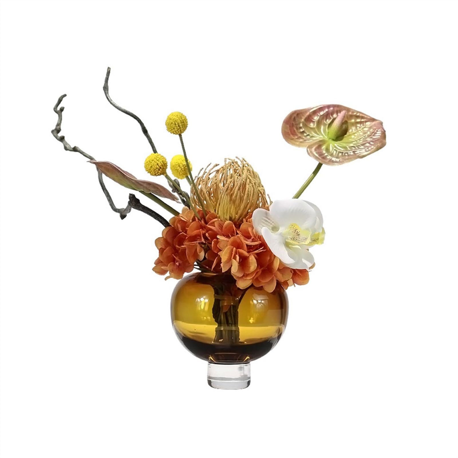 CFY652 Floral Arrangements Exquisite Glass Florist TV Cabinet Simulation Flower Decoration Negotiation Table Artificial Floral Arrangement Weddings