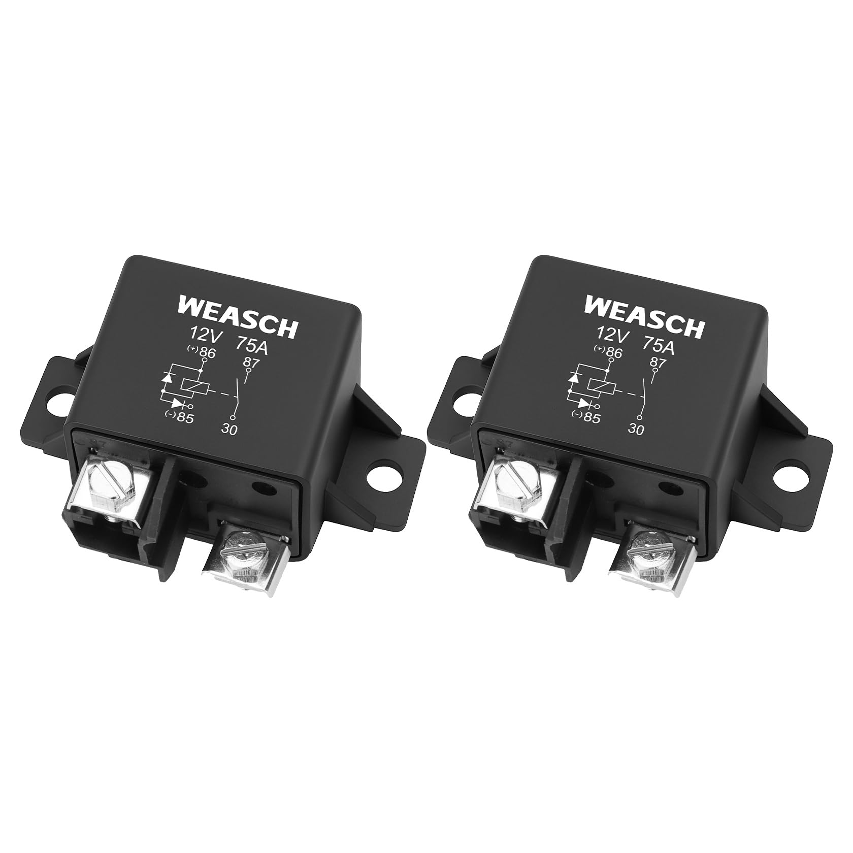 2 Pack 0332002156 Normal Open Power Relay, 12V 75A, Applies to Starter Relay Replace V23232-A0001-Y003 (2)