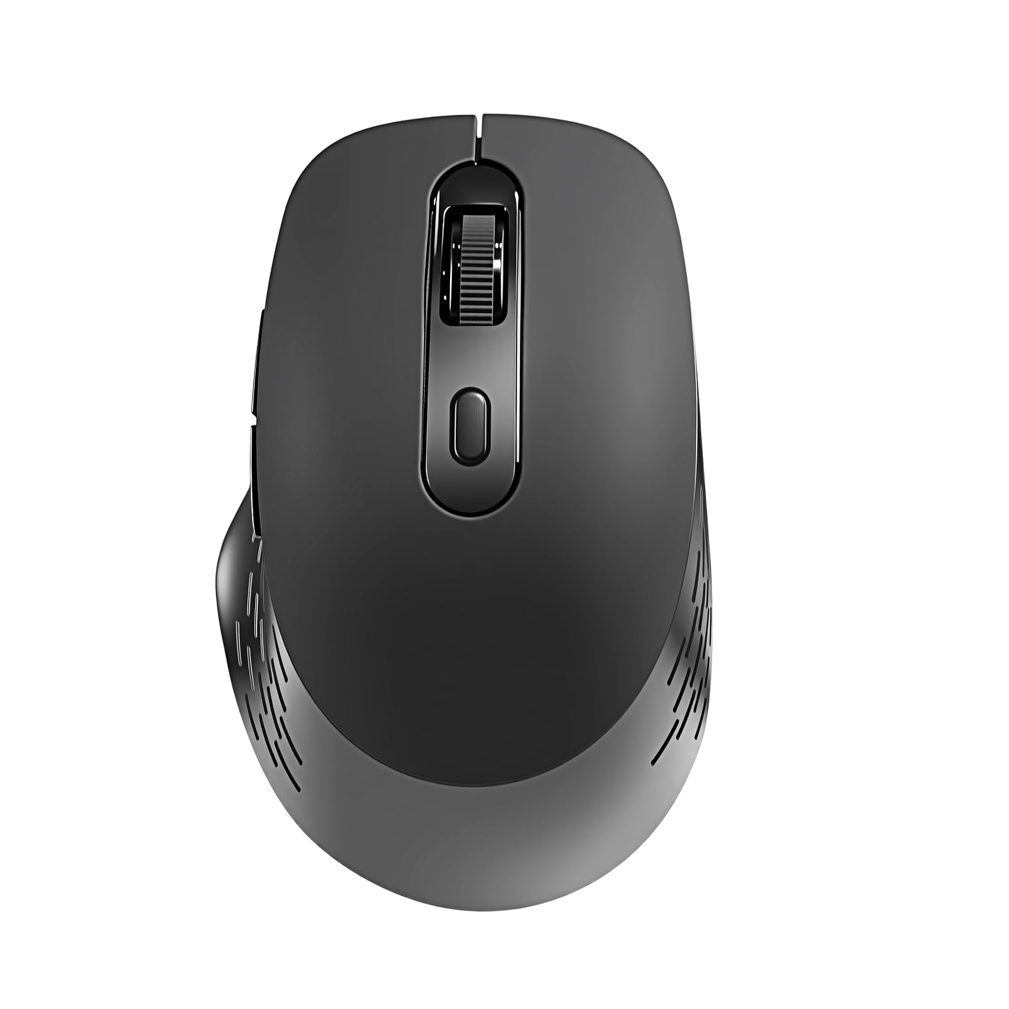 ワイヤレス マウス 無線マウス Bluetooth 5.2 + 2.4Ghz 作業用 超低遅延 Type-C充電式 戻る/進むボタン 軽量 65g 左右クリック 6ボタン 5階段DPI切替 高精度 3台デバイス同時に接続可能 エルゴノミック 静音ワイヤレス Windows 、Mac、Android、PCに対応 (ブラック)