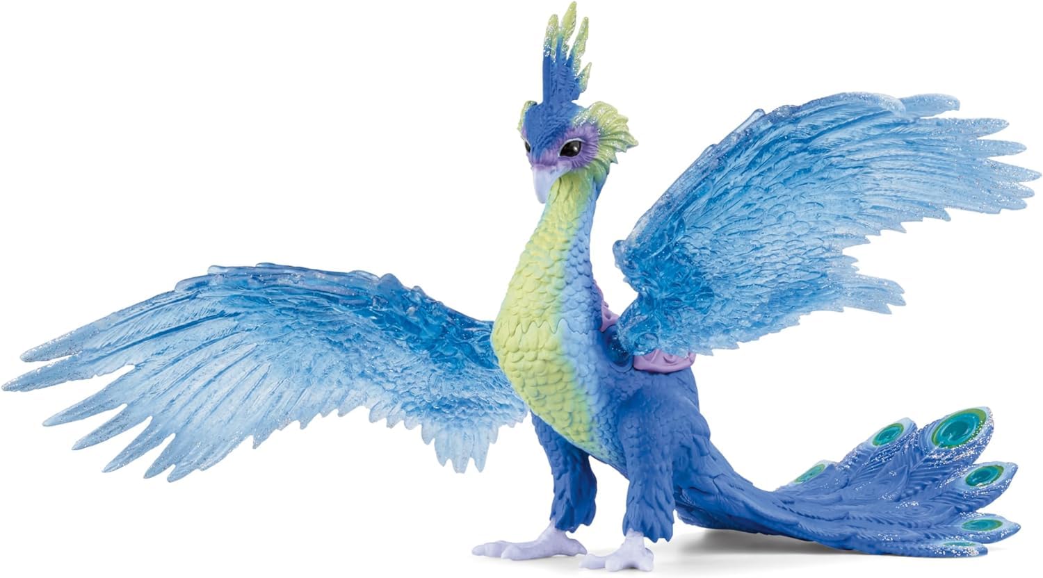 SCHLEICH Bayala, 11" Magical Peacock Bird Toy with Movable Wings - Image 4