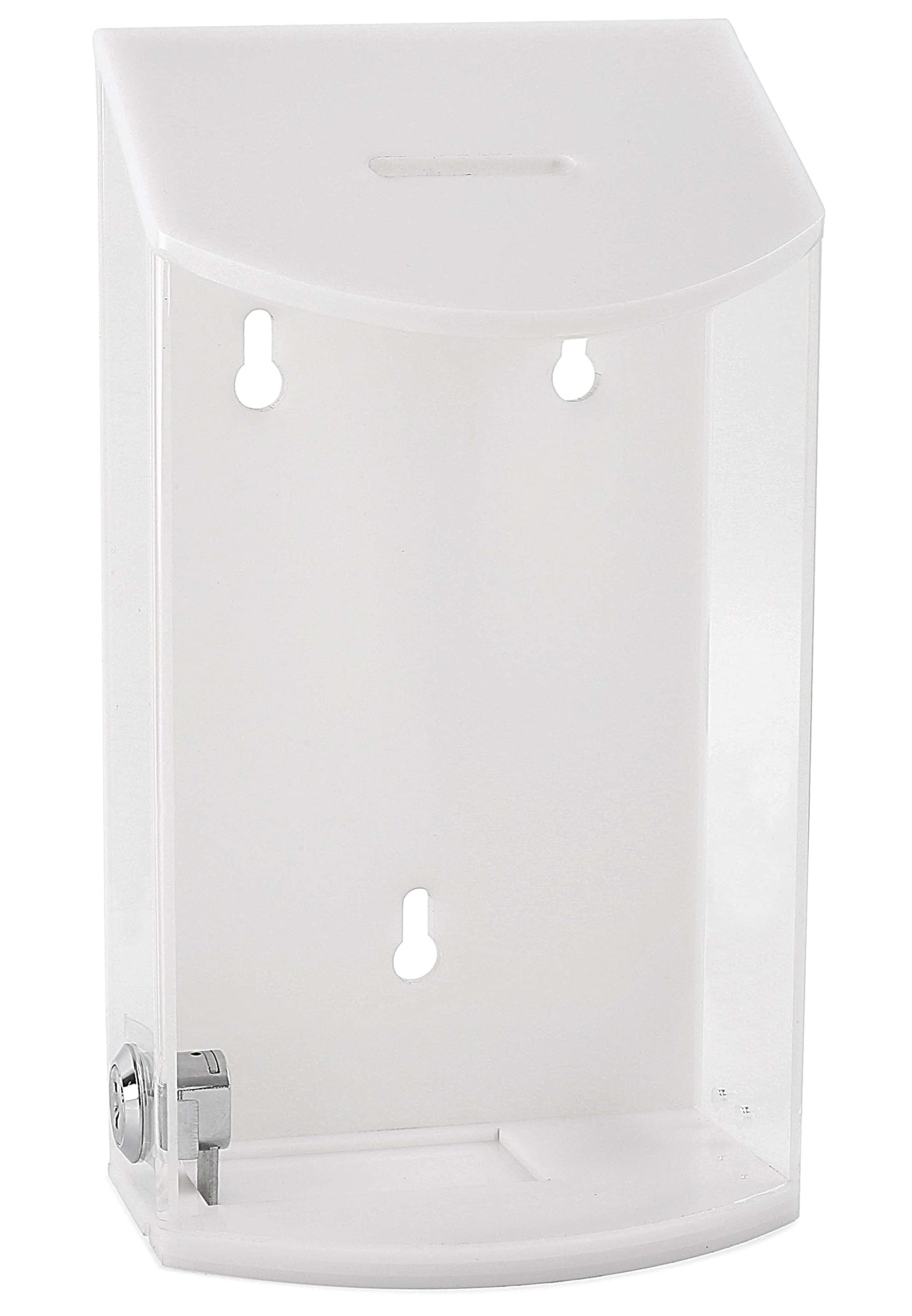 My Charity Boxes White Mcb - Rounded Acrylic Box - Charity Box - Donation Box - Collection Box - Tip Container - Kupat Tzedakah (White)