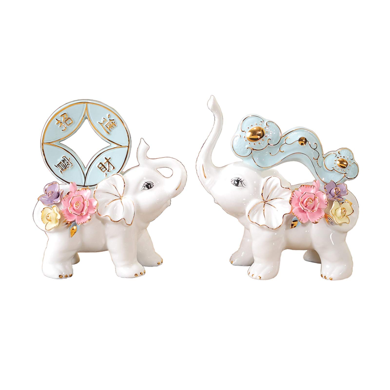 SUNESA Kunstwerk Skulpturen Elefant Feng Shui Statue Reichtum Glückliche Figur Wohnkultur Geschenk Sammlerliche Desktop Dekoration Elefant Statue Schmuck Haushaltshandwerk Geschenk Statuen
