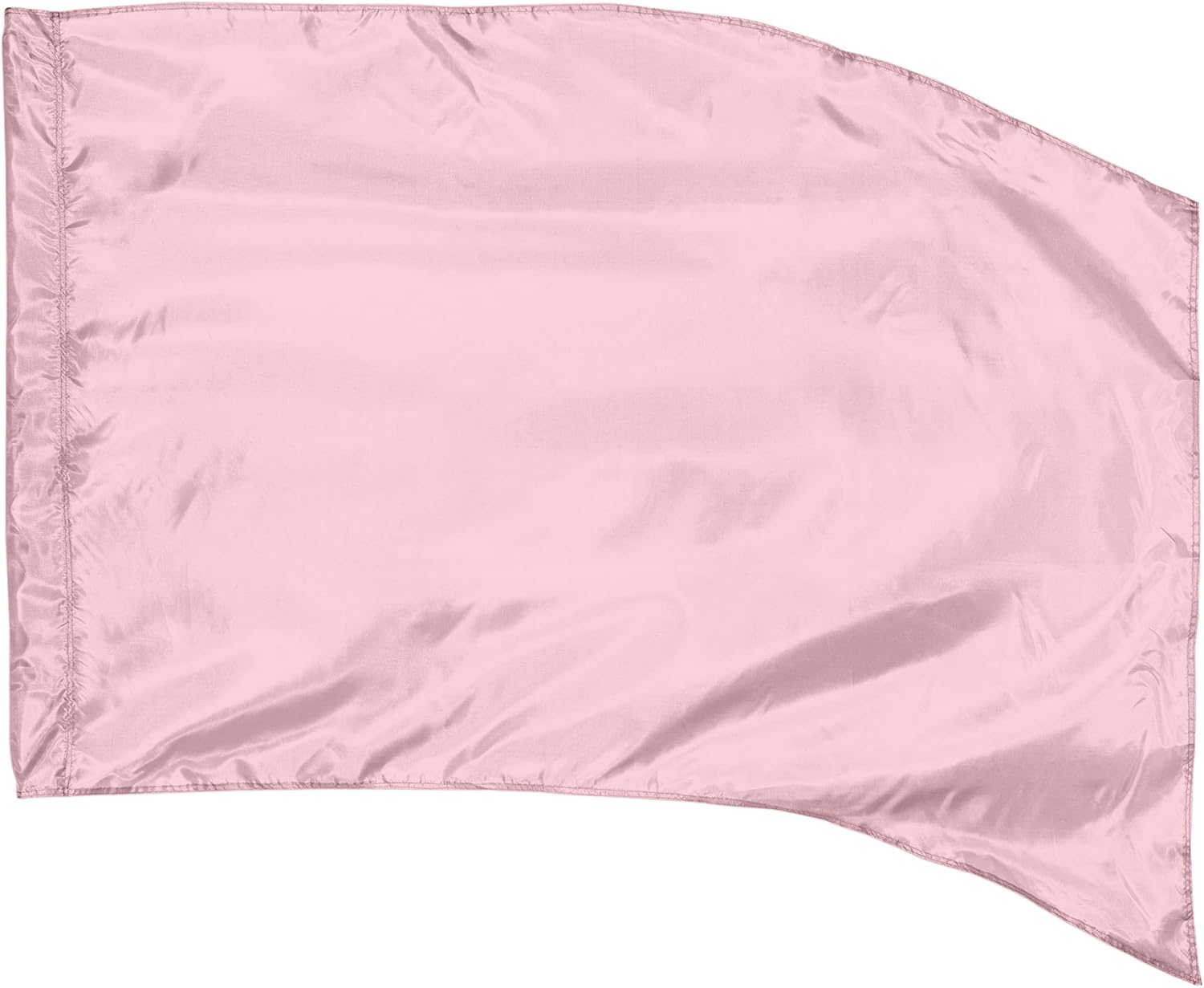 Light Pink Color Guard Flag, Curved Rectangle Solid Color Flag for Practice, Made of Easy to Clean Polyester Habutai
