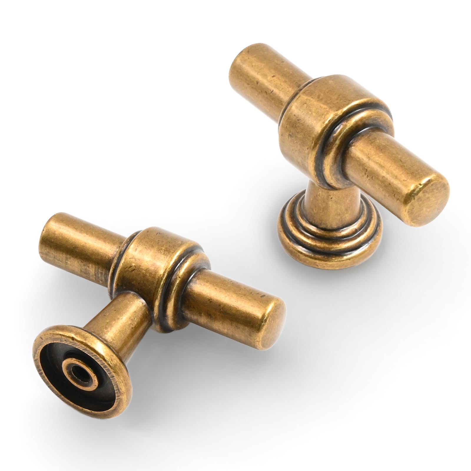 Asidrama 10 Pack Antique Brass Kitchen Cabinet Knobs, Vintage Retro - View #4