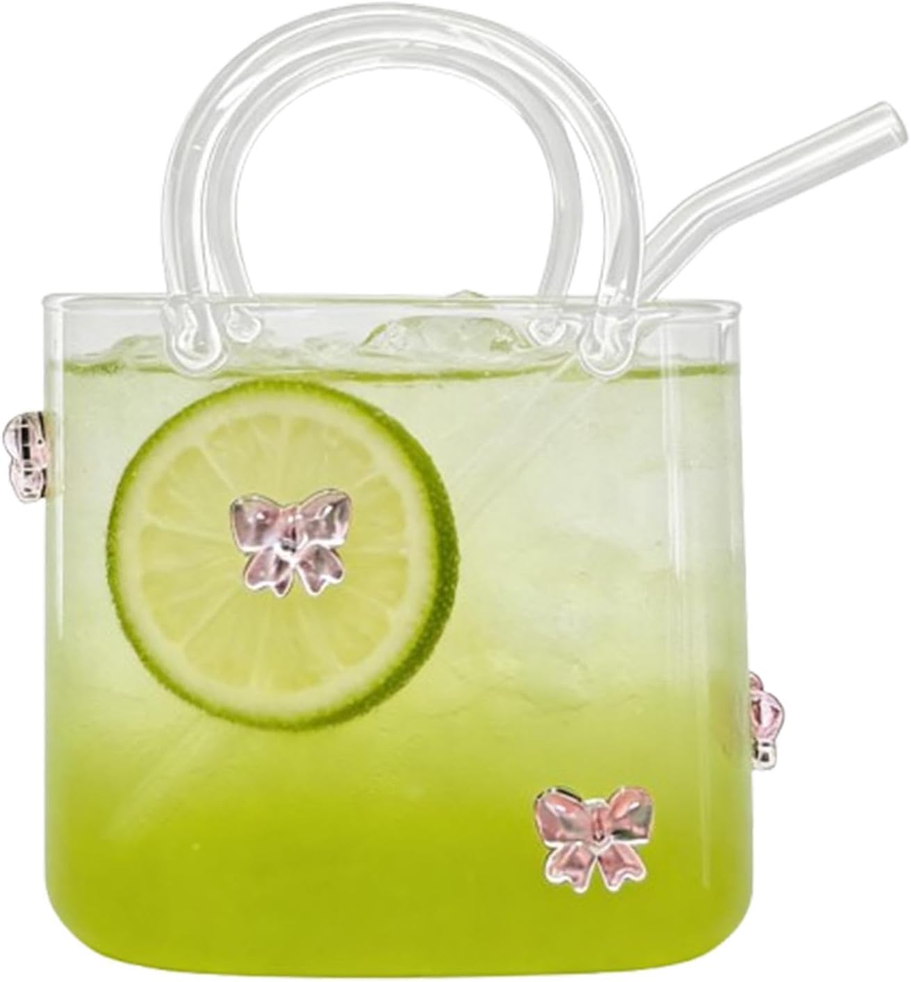 Purse Vase for Flowers Large Capacity Wide Rim Drinkware with Straw