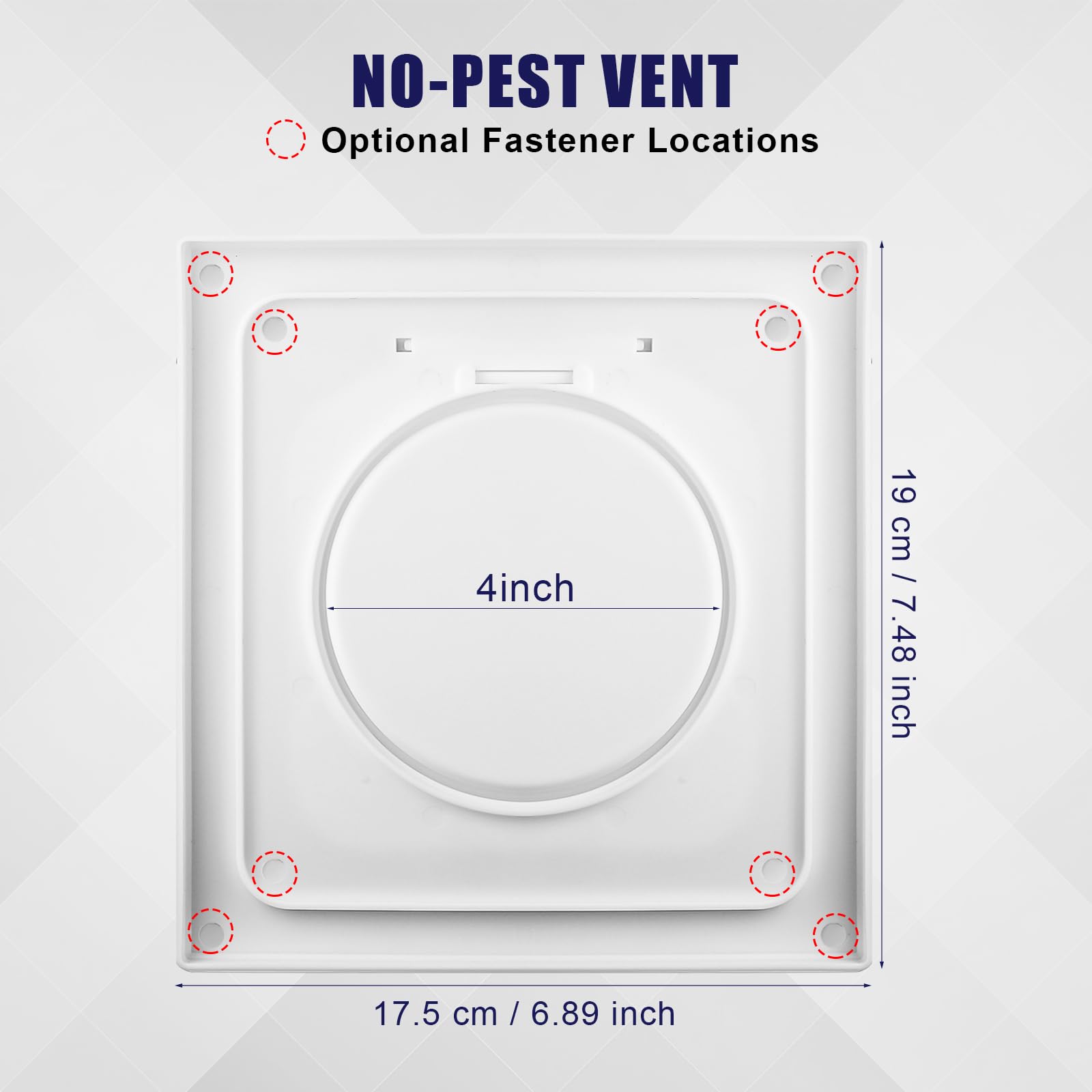 Dryer Exhaust Vent Cover, Dual Door Dryer Vent Guard with 4 Screws Outside Dryer Vent 4 inch Duct Cover - Image 2