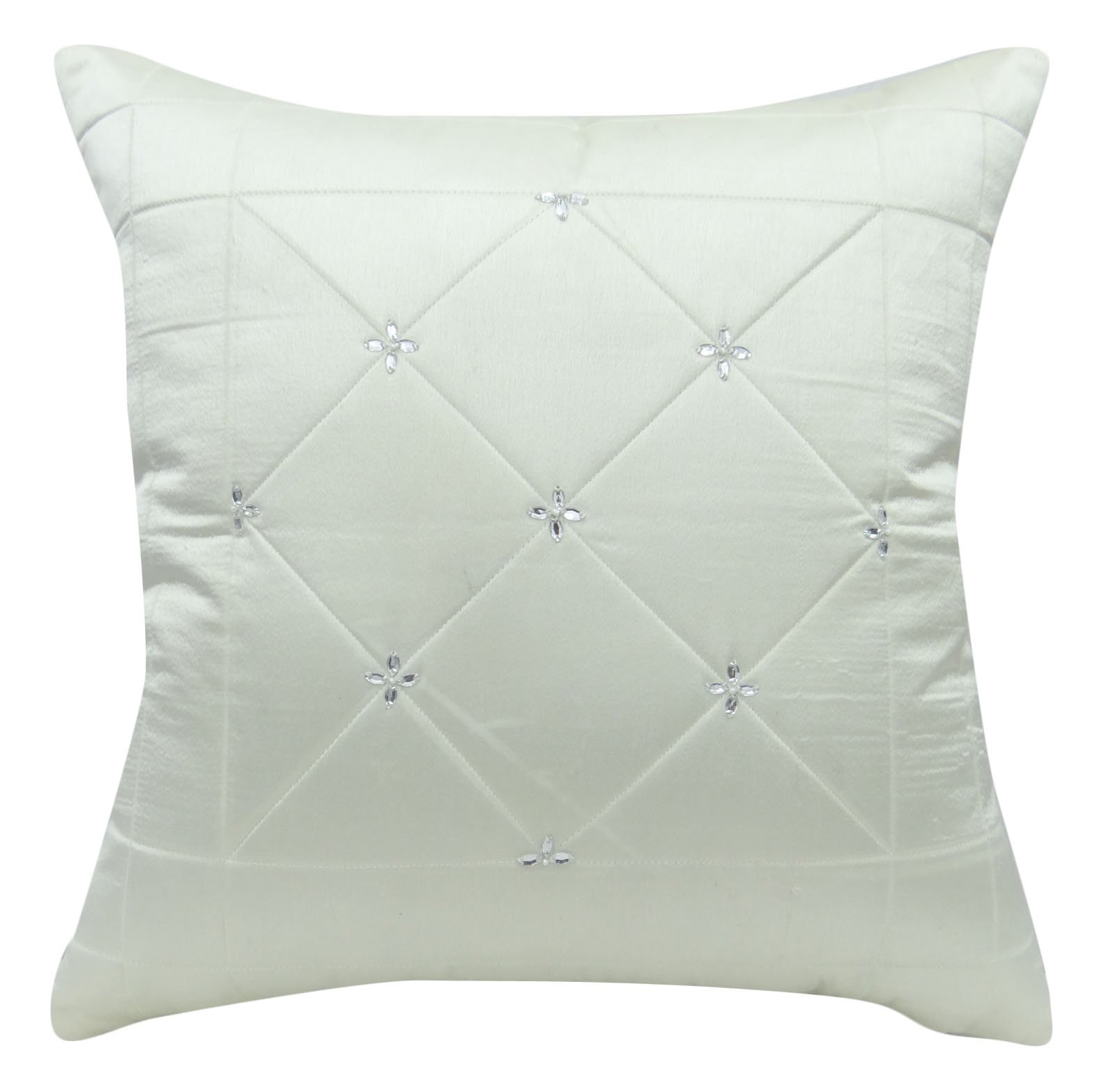 quilted white cushion