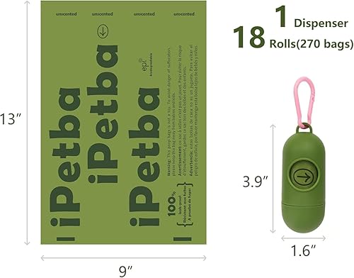 Miniatura 7 de Bolsas extra gruesas para excrementos de perro, biodegradables, a prueba de fugas, con dispensador, sin perfume, respetuosas con el medio ambiente,