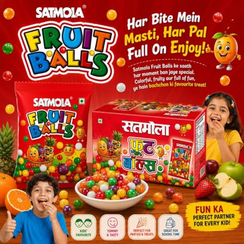 Image of SATMOLA Fruit Balls Candy & Aam Papad, Pack of 2