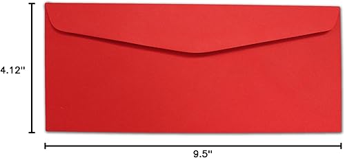 Miniatura 3 de Desktop Publishing Supplies Sobres de negocios rojos #10 - Paquete de 25 - Vacaciones, Día de San Valentín, Negocios