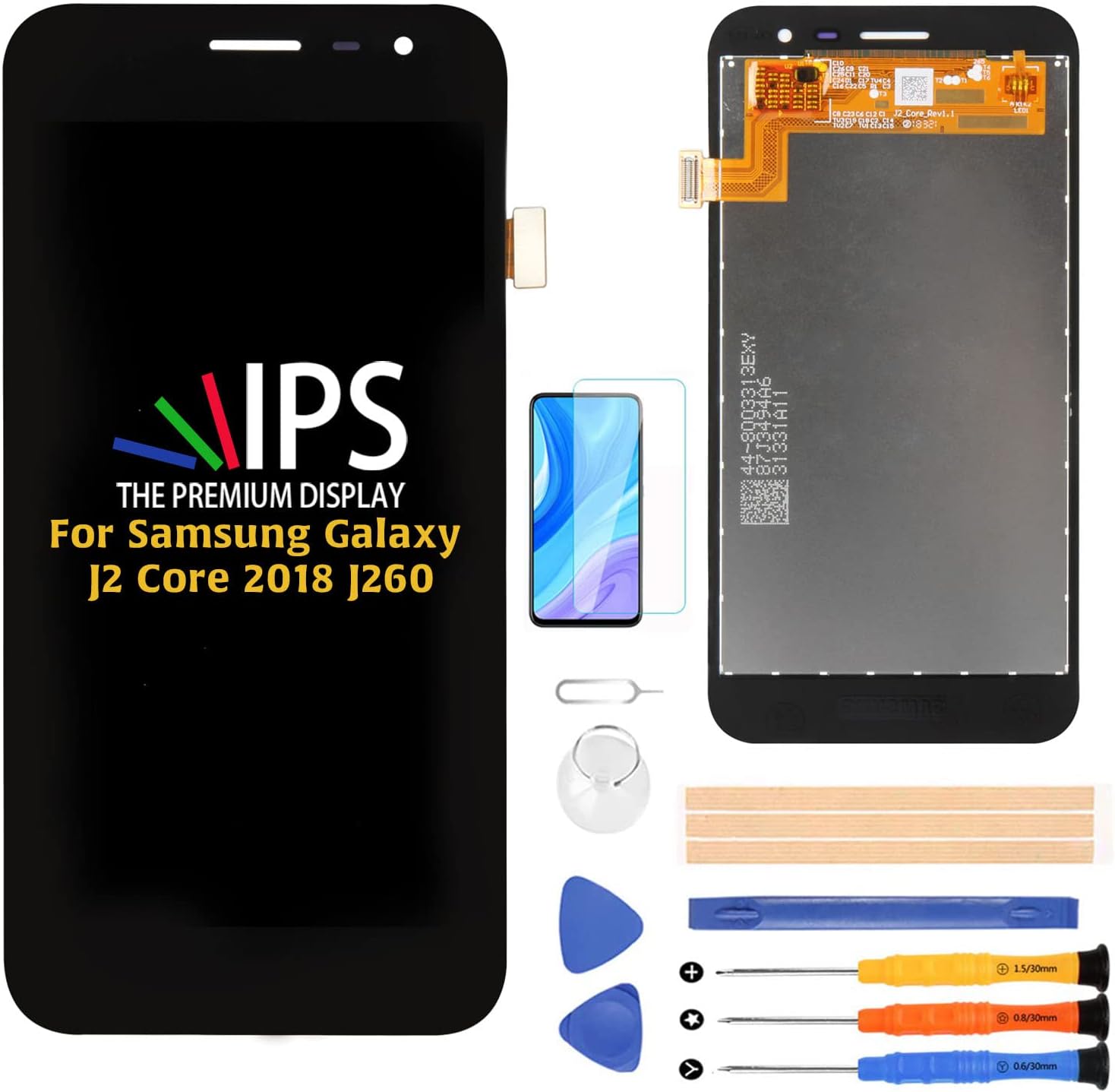 A-MIND for Samsung J2 Core 2018 J260 SM-J260M SM-J260Y SM-J260G 5.0 inch Original LCD Display Touch Screen Glass Digitizer Full Assembly with Repair Tool Kits + Screen Protector