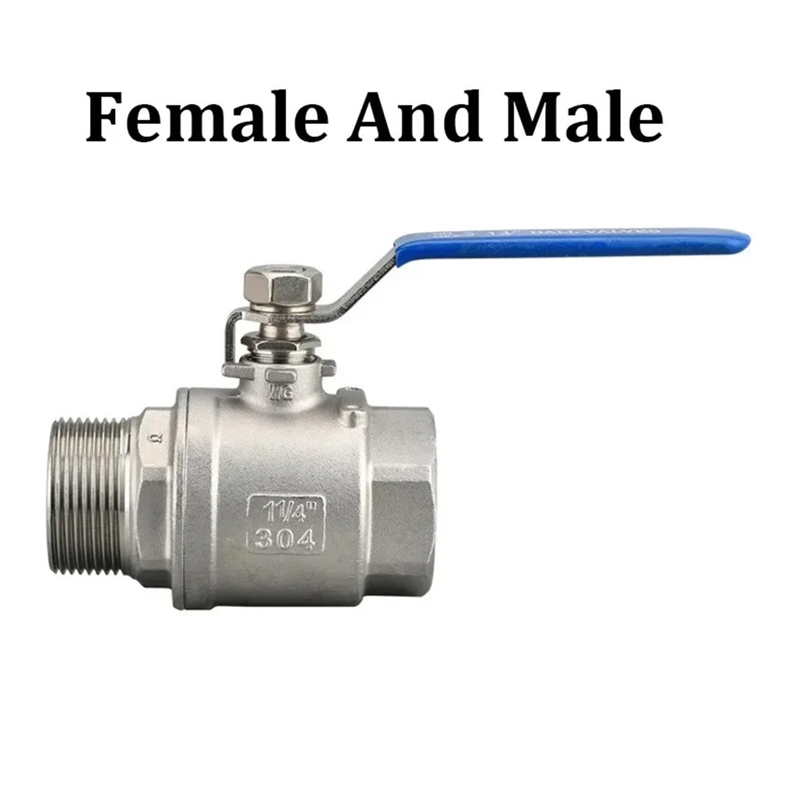 1 Uds 304 válvula de bola 2P acero inoxidable 1/4 3/8 1/2 "3/4" "2" adaptador instalación del interruptor aceite Gas agua rosca hembra y macho(2")