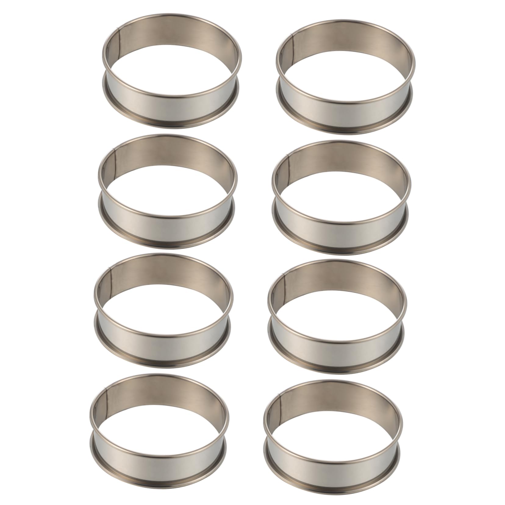 OFFSCH 8pcs Mousse Ring Molds Stainless Steel Baking Tools Cookie Tins for Baking