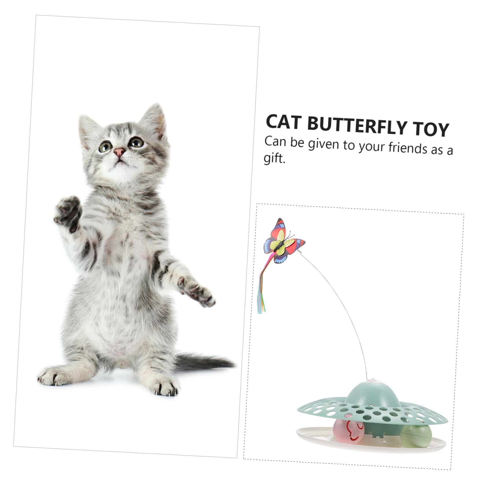 Toddmomy 1satz Elektrisches Katzenspielzeug Mit Katzenminze Und Interaktivem Schmetterlingsdesign Automatisches Teaser-Spielzeug Für Katzen Und Spiel