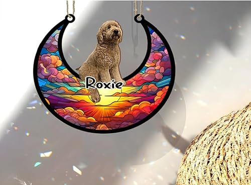 Vista 236 de LOVELYPOD Adorno de Navidad personalizado de perro pastor alemán, atrapasoles conmemorativo, adorno de Navidad de pastor alemán con nombre, pérdida