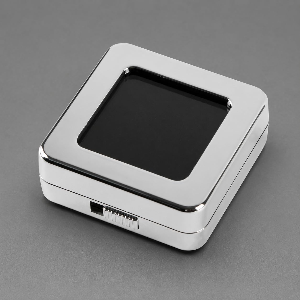 S.R Metal Loose Diamond or Gemstone Display Storage Collection Box with Glass top(Silver)-image-22