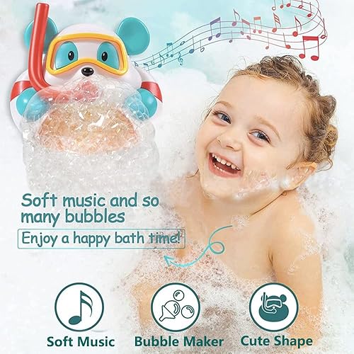 Miniatura 2 de Máquina de hacer burbujas de cangrejo para baño, soplador de espuma para hacer burbujas, juguete musical de rima para bebés, niños, feliz tina,