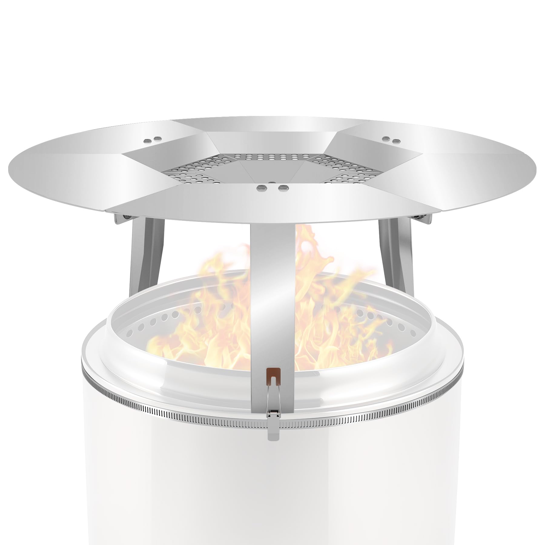 Heat Deflector Fit for Solo Stove Bonfire 19.5", 304 Stainless Steel Heat Diffuser for Bonfire Fire Pit with Grill Gloves & Detachable Leg, Capture and Redirect Warmth, Camping Accessory-image-49