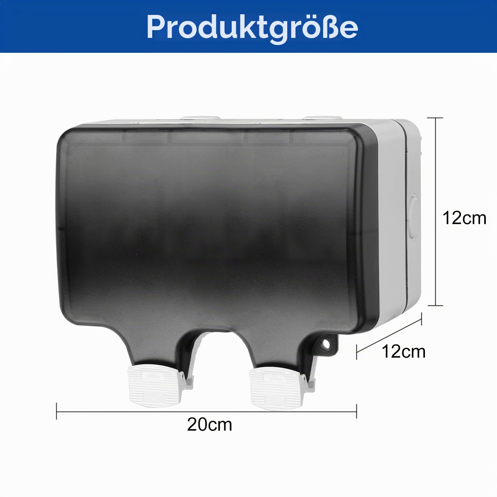 Verteilerkasten Aufputz mit Stromzähler,Kleinverteiler Aufputz Complete with Leckschutz 16A and Socket,Surface-Mounted Distribution Box wasserdichte IP66|8 Modules